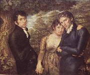 Philipp Otto Runge Gruppenportrat von Philipp Otto Runge mit Selbstdarstellung des Kunstlers (rechts) zusammen mit seiner Frau Pauline und seinem Bruder Johann Daniel Ru oil